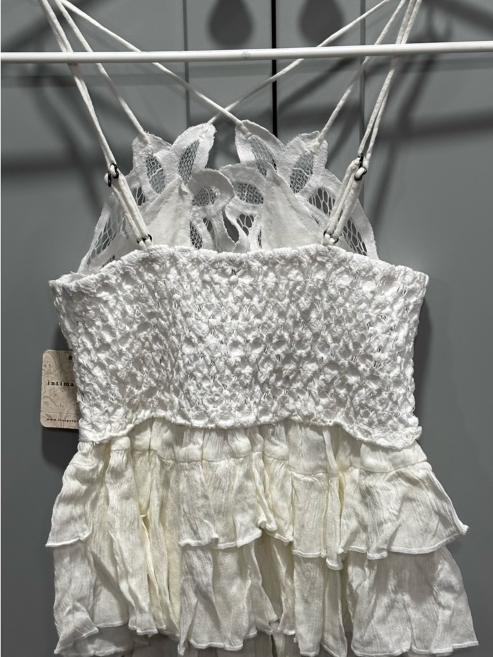 Free People Adella  
White Lace Crochet Peplum Camisole NWT Size XS - Picture 3 of 7
